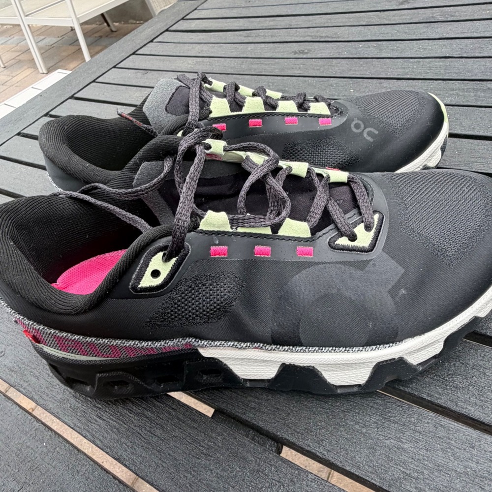 On Cloudmonster Hyper Black Mint  Women's Size 8 Sneakers Running Max Cushion - Picture 2 of 11